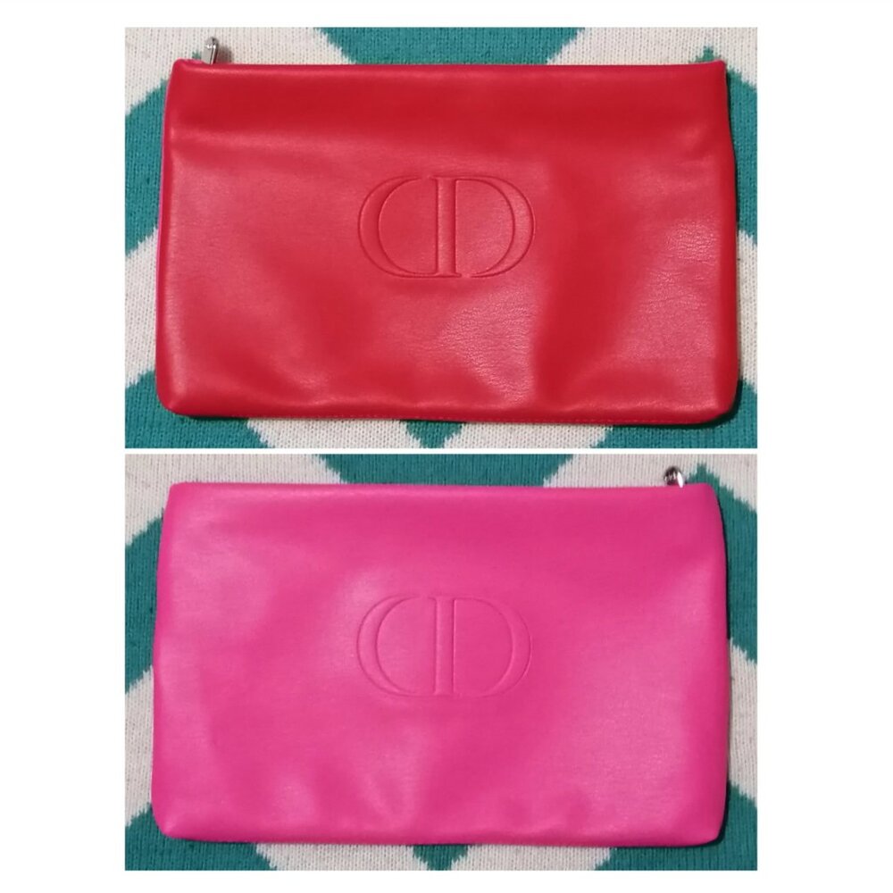 Two-Tone Vegan Leather Dior Pochette/Clutch